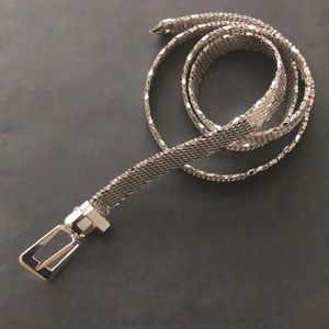 Silver Texturized Metal Belt
